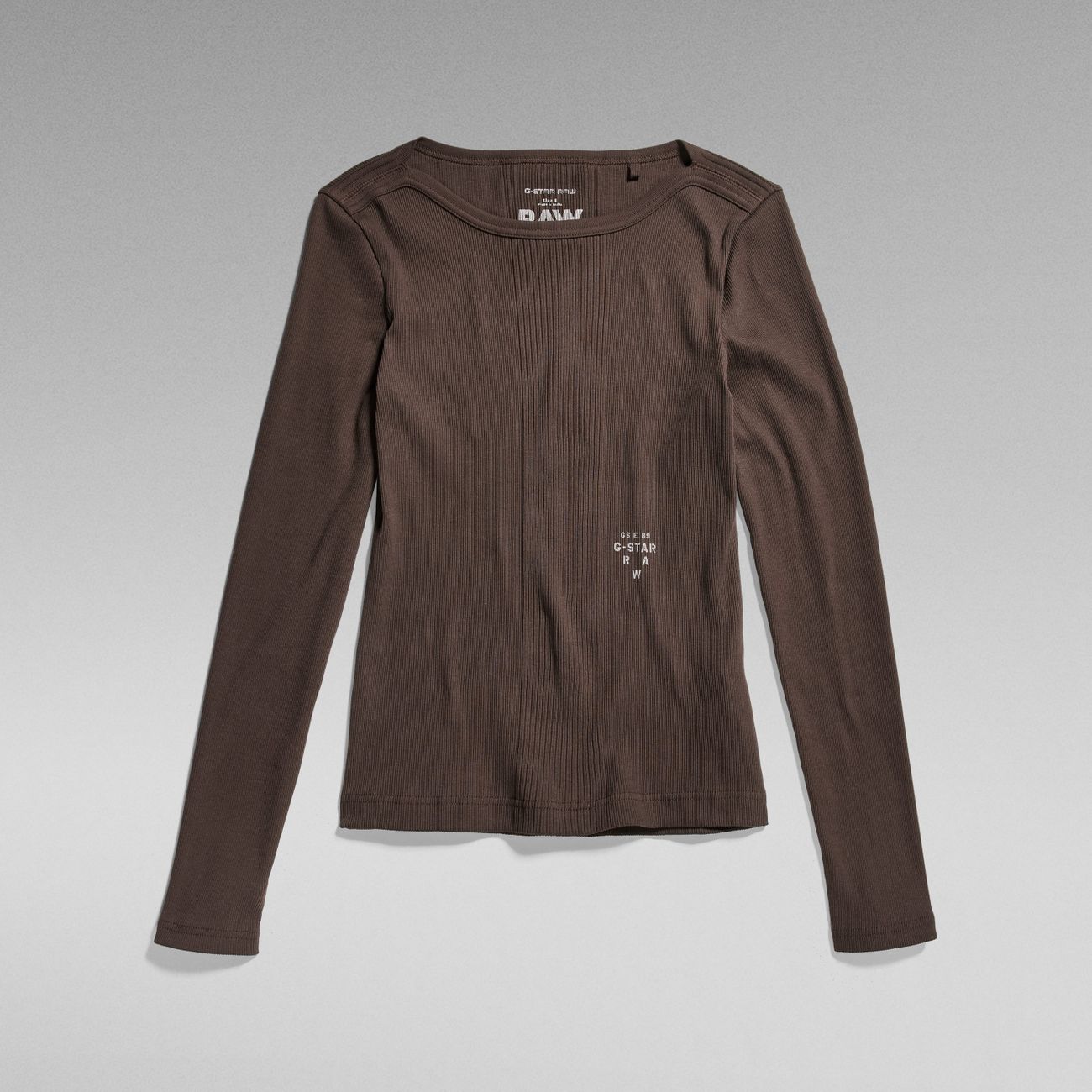 G-STAR RAW DENIM SLIM RIB BOATNECK L/S Damen Longsleeve