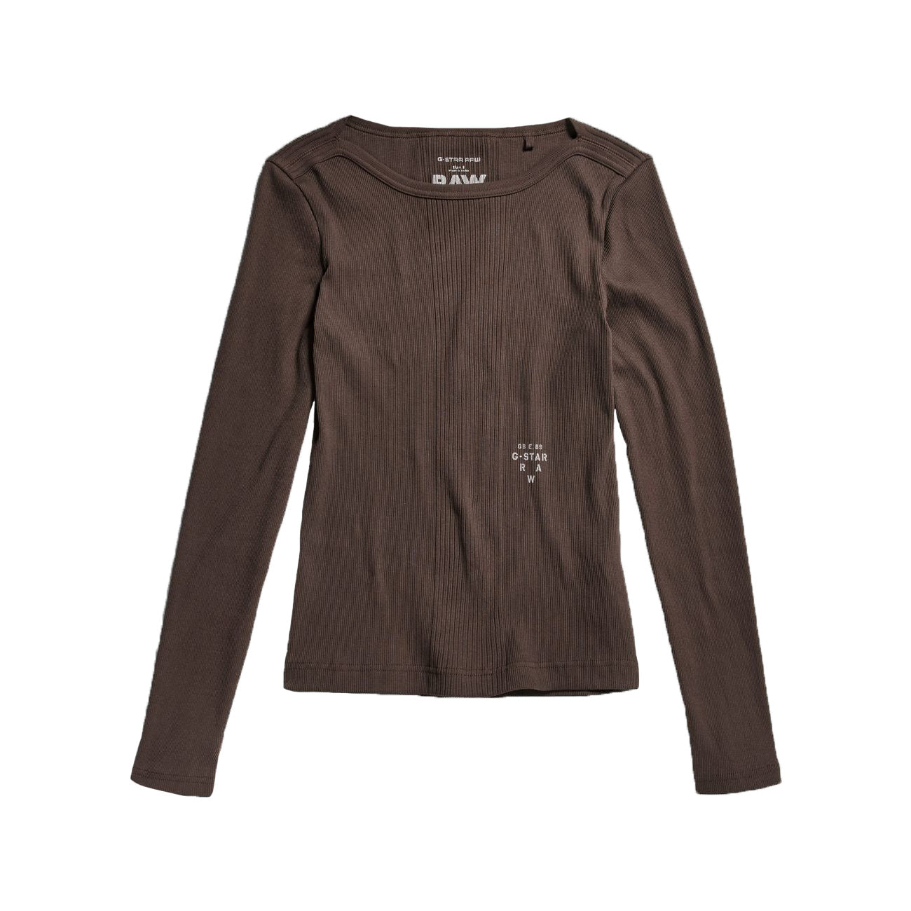 G-STAR RAW DENIM SLIM RIB BOATNECK L/S Damen Longsleeve