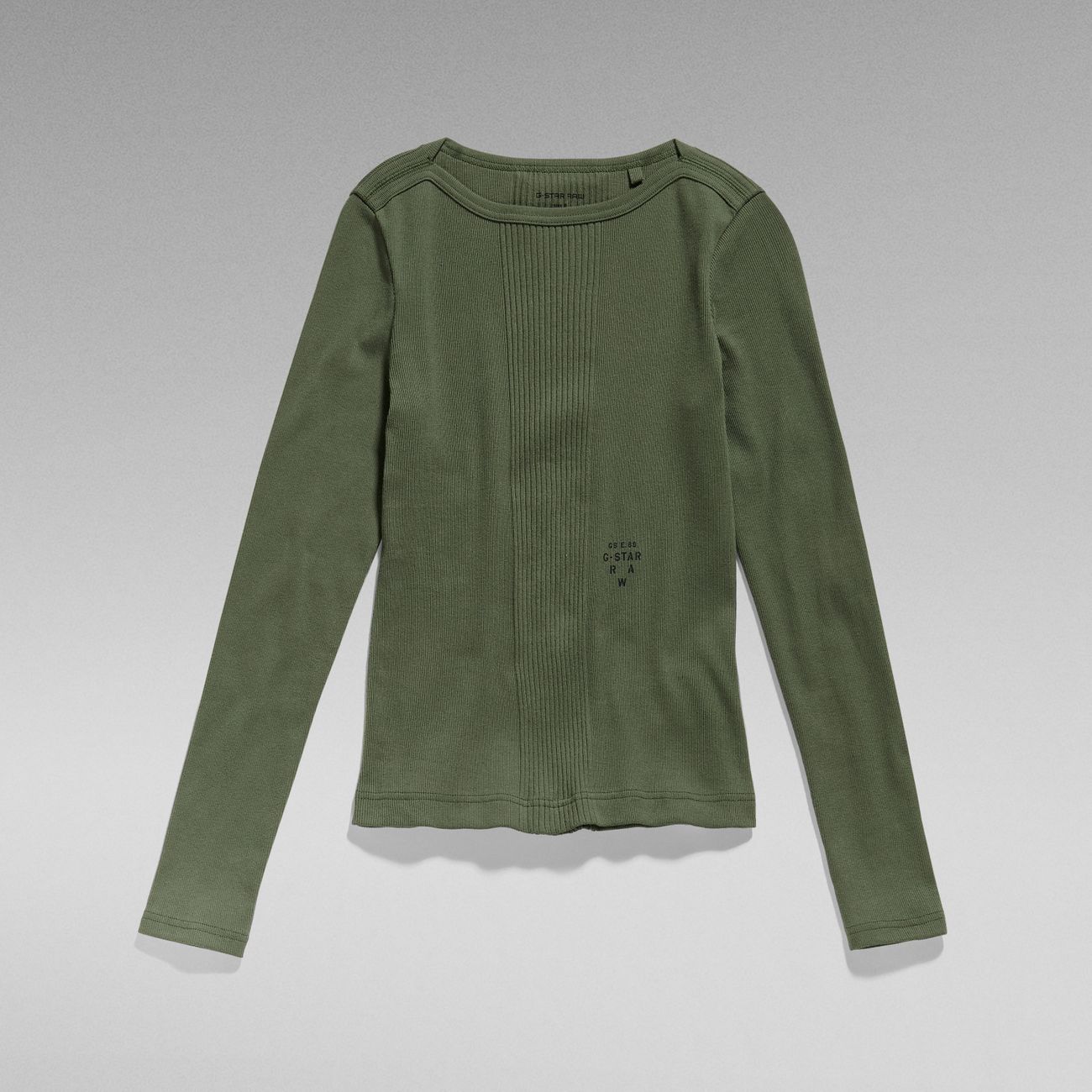 G-STAR RAW DENIM SLIM RIB BOATNECK L/S Damen Longsleeve