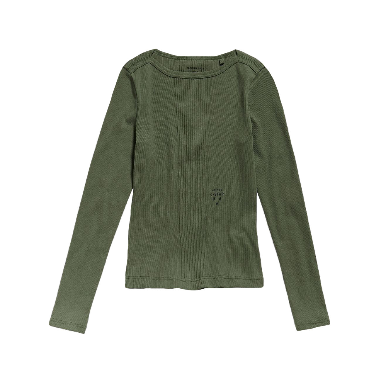 G-STAR RAW DENIM SLIM RIB BOATNECK L/S Damen Longsleeve
