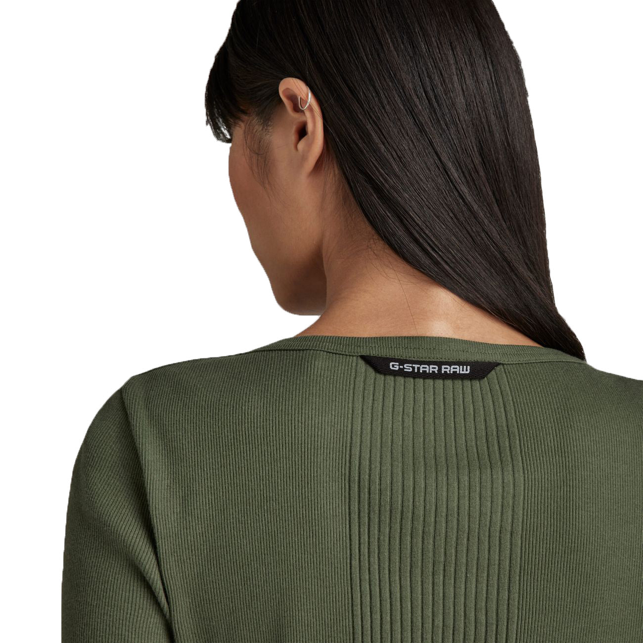 G-STAR RAW DENIM SLIM RIB BOATNECK L/S Damen Longsleeve