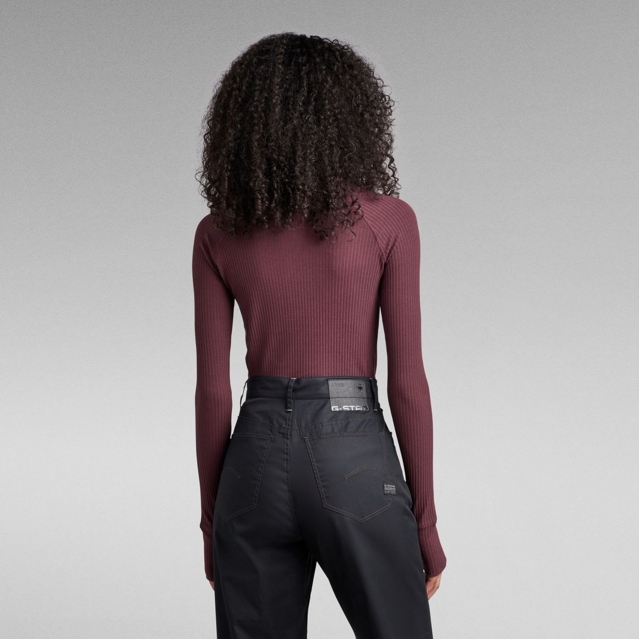 G-STAR RAW DENIM RIB MOCK SLIM L/S WMN Damen Turtleneck Shirt