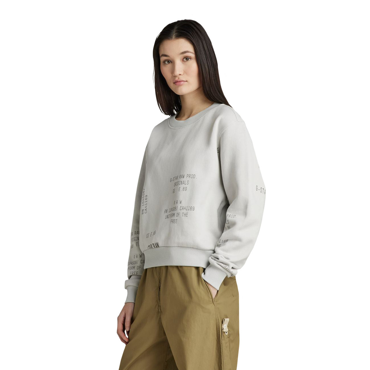 G-STAR RAW DENIM CROPPED ALLOVER LOOSE SWEATSHIRT Damen Sweatshirt