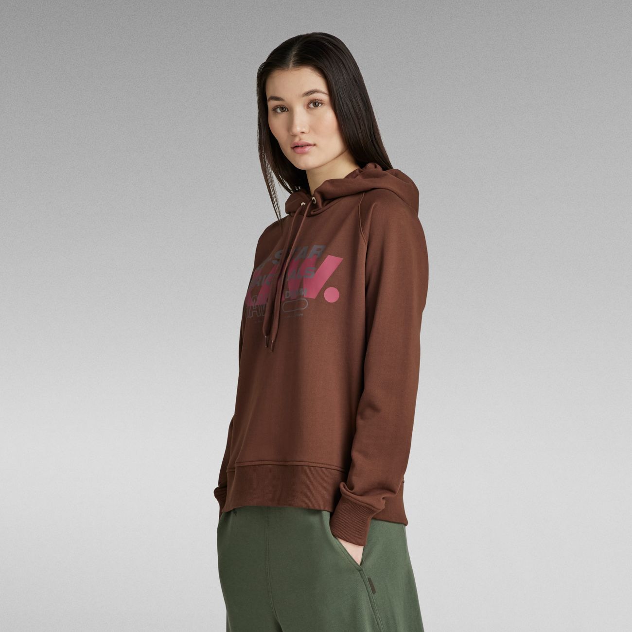 G-STAR RAW DENIM RAGLAN RAW ORIGINALS HOODED Damen Kapuzenpullover