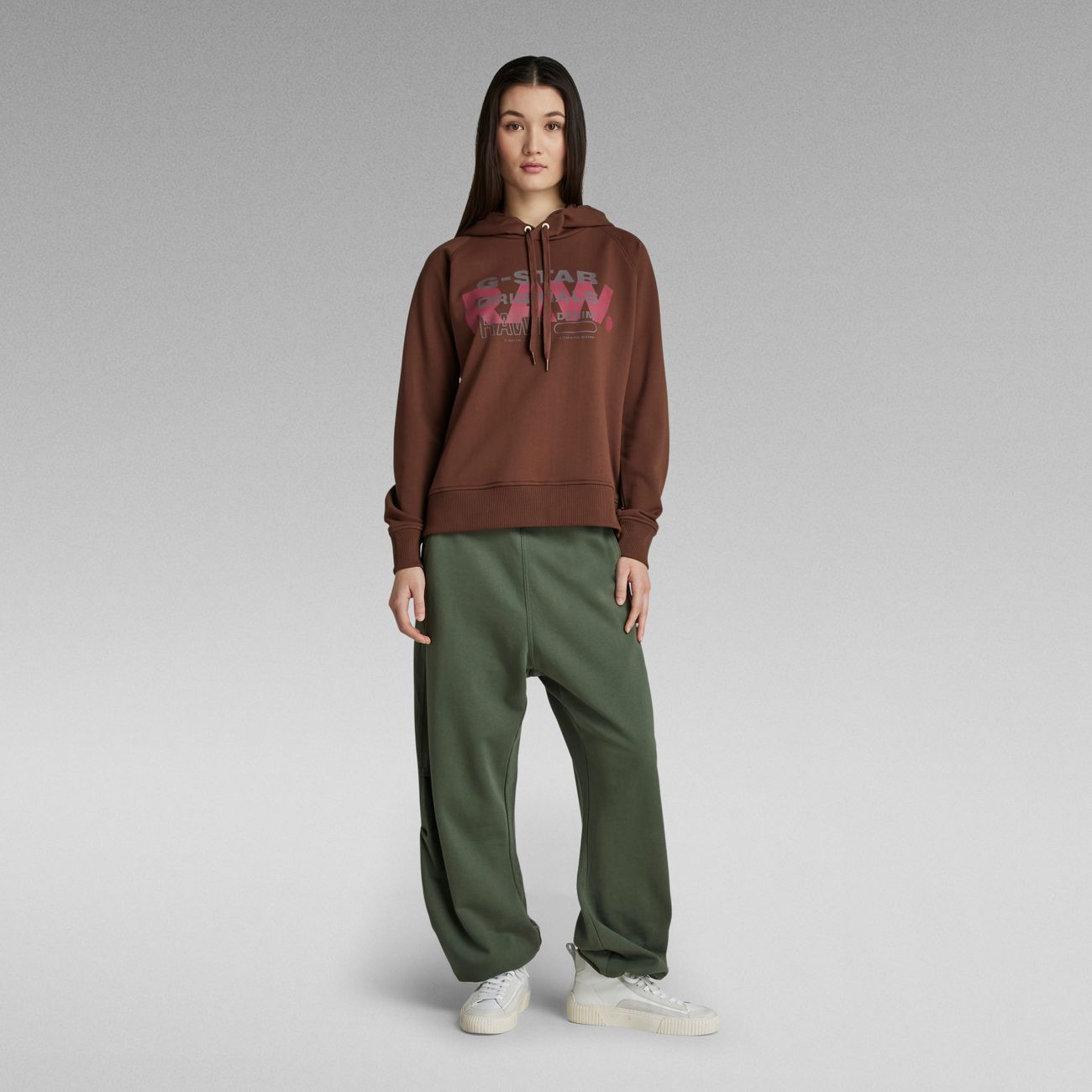 G-STAR RAW DENIM RAGLAN RAW ORIGINALS HOODED Damen Kapuzenpullover