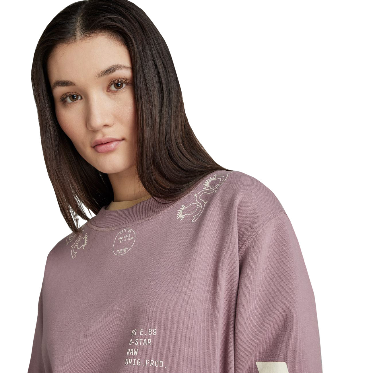 G-STAR RAW DENIM MULTI GRAPHIC CROPPED LOOSE SWEATSHIRT Damen Sweatshirt