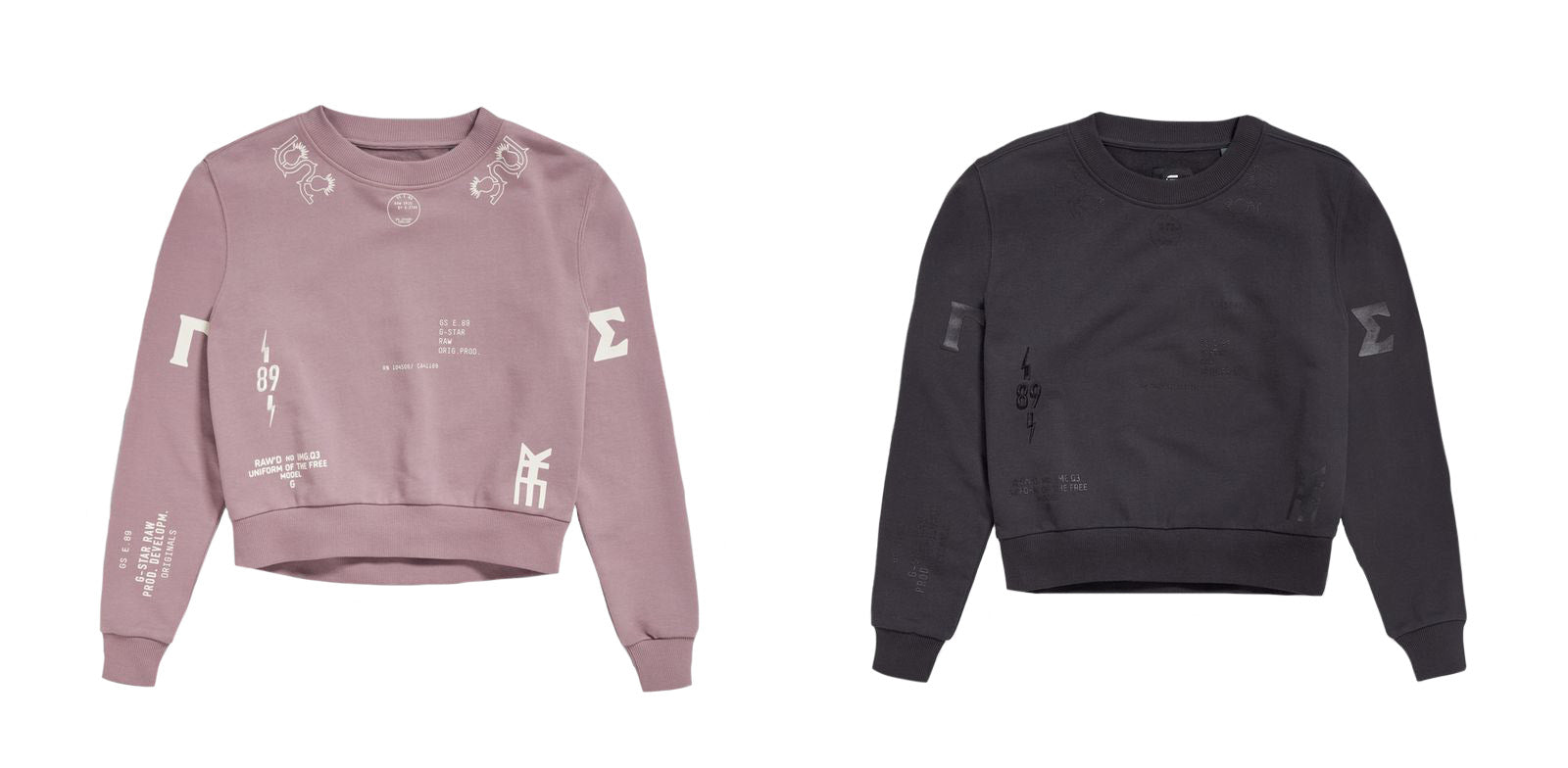 G-STAR RAW DENIM MULTI GRAPHIC CROPPED LOOSE SWEATSHIRT Damen Sweatshirt