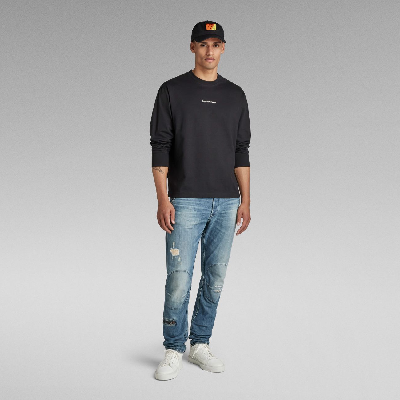 G-STAR RAW DENIM BOXY BASE R T L/S Herren Langarmshirt Oversize