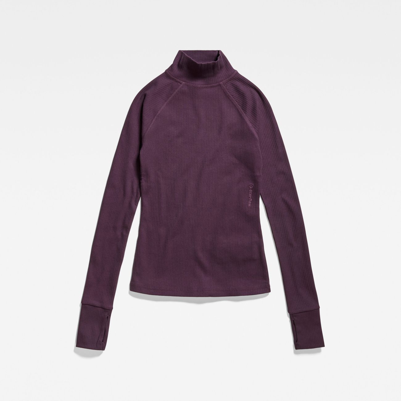 G-STAR RAW DENIM SLIM RIB MOCK L/S WMN Damen Langarmshirt