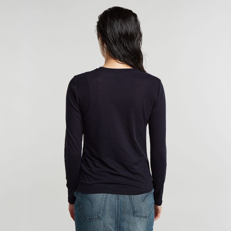 G-STAR RAW DENIM RIBBED SHOULDER PANELS SLIM R T L/S Damen Longsleeve