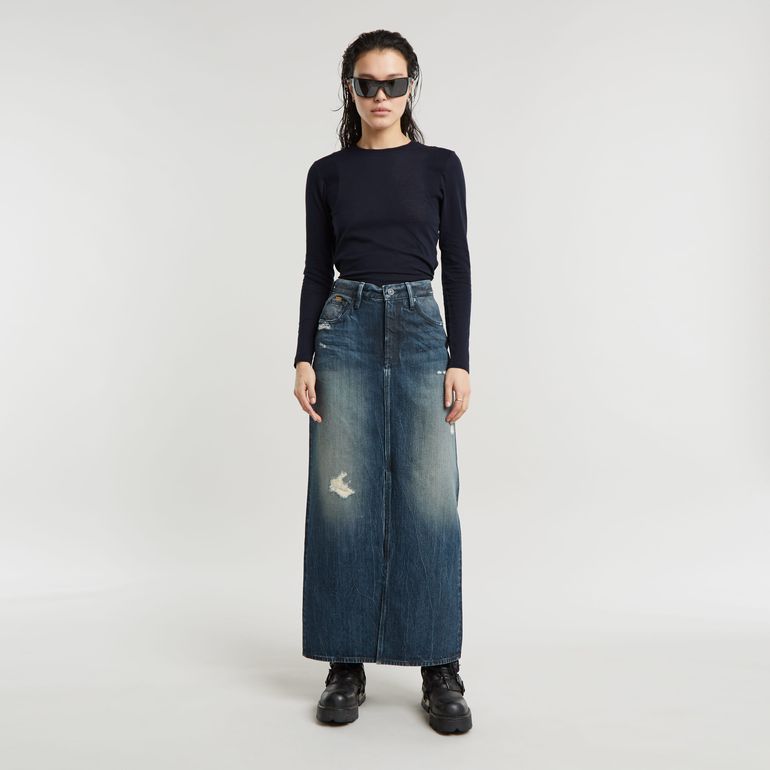 G-STAR RAW DENIM RIBBED SHOULDER PANELS SLIM R T L/S Damen Longsleeve