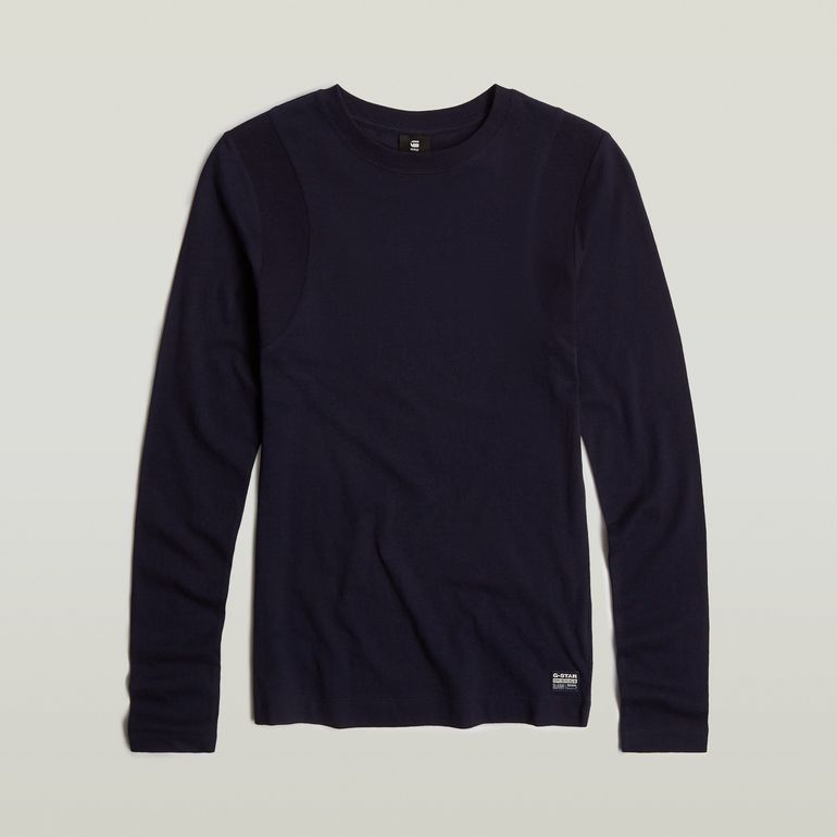 G-STAR RAW DENIM RIBBED SHOULDER PANELS SLIM R T L/S Damen Longsleeve