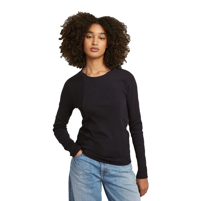 G-STAR RAW A LINE SLIM RIB R T L/S WMN Damen Langarmshirt
