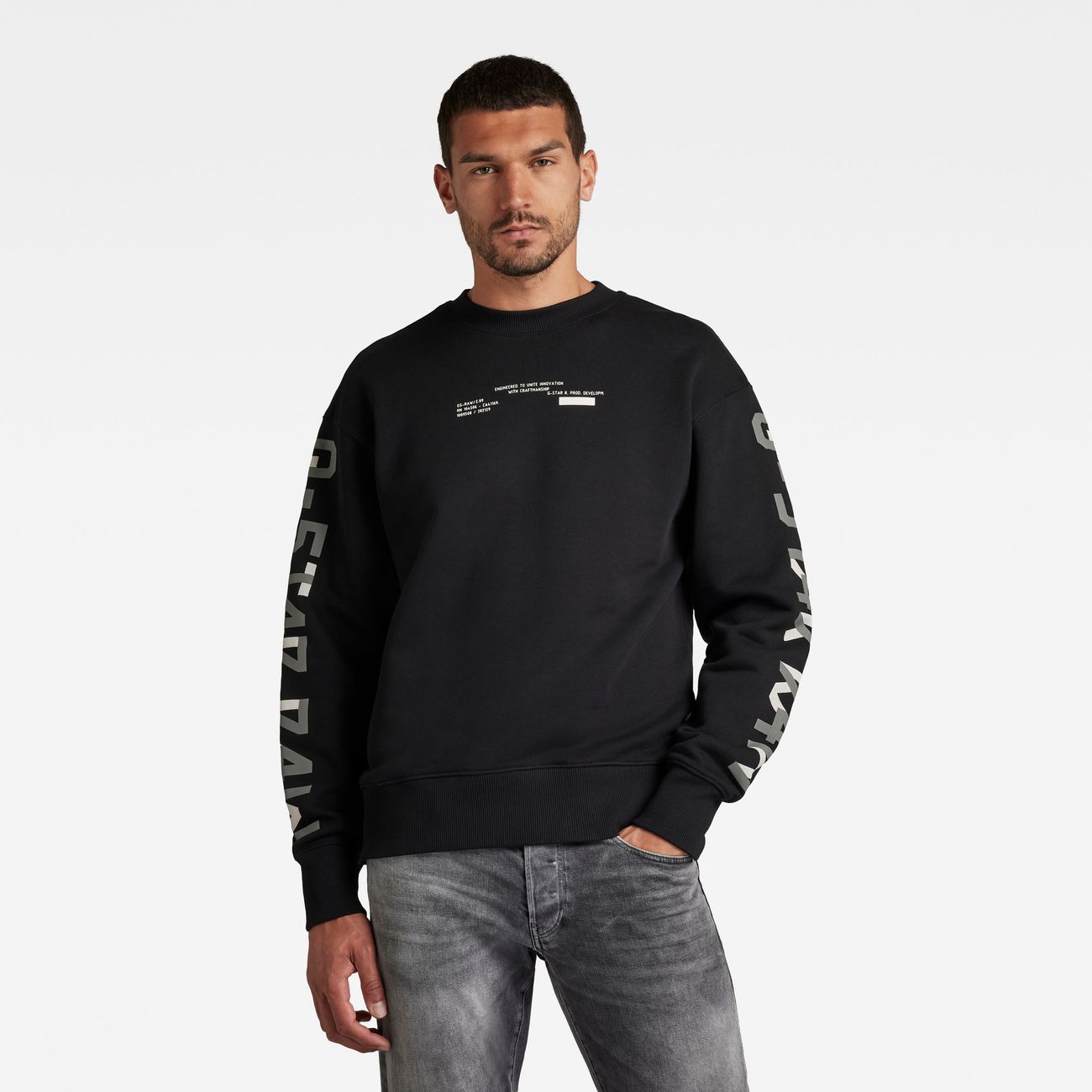 G-STAR RAW DENIM SLEEVE GRAPHICS LOOSE R SWEAT Herren Sweatshirt