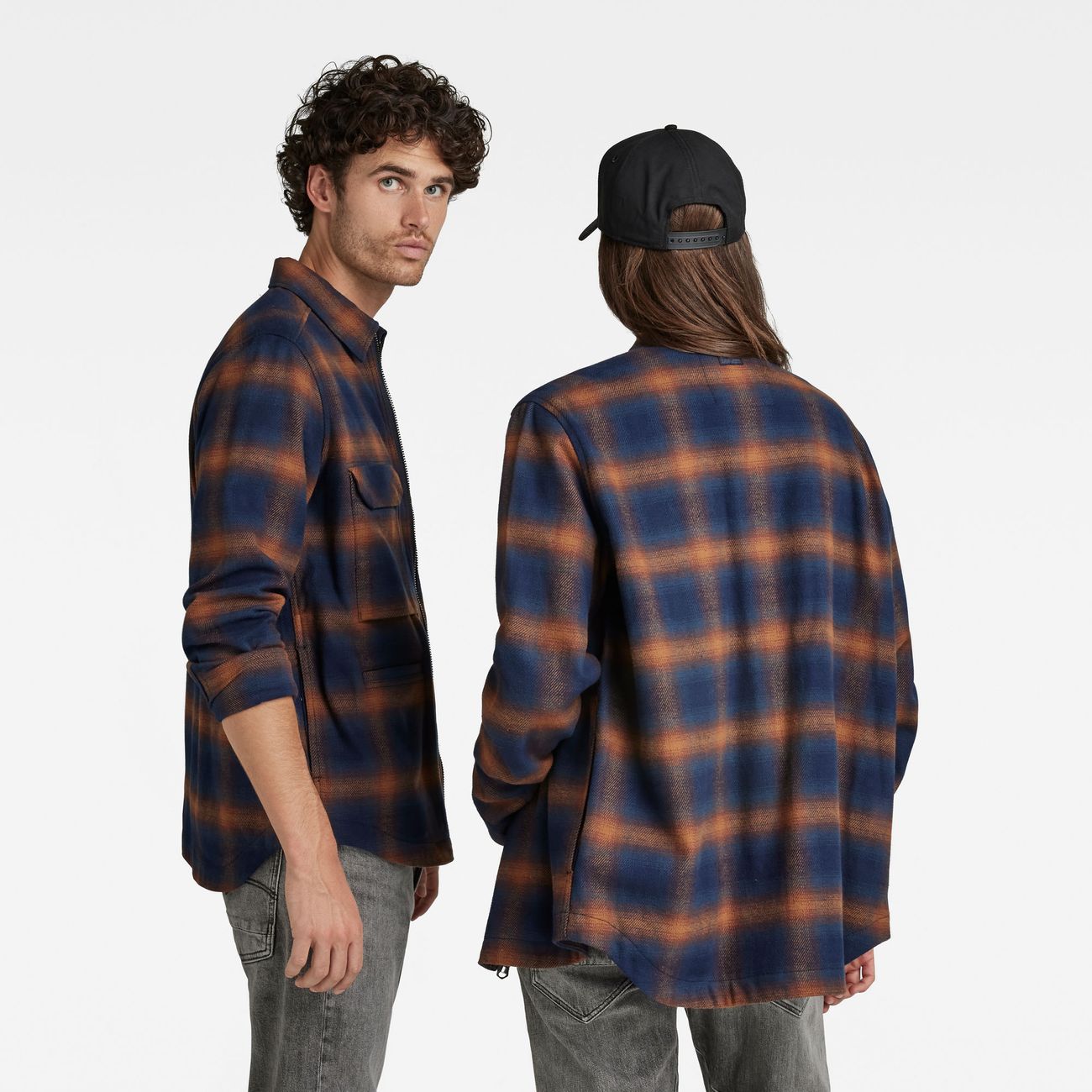 G-STAR RAW DENIM CHECK ZIP REG OVERSHIRT Unisex Karohemd