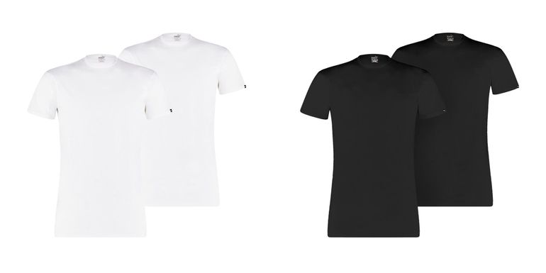 PUMA BASIC 2P CREW TEE Herren Doppelpack Rundhals T-Shirts