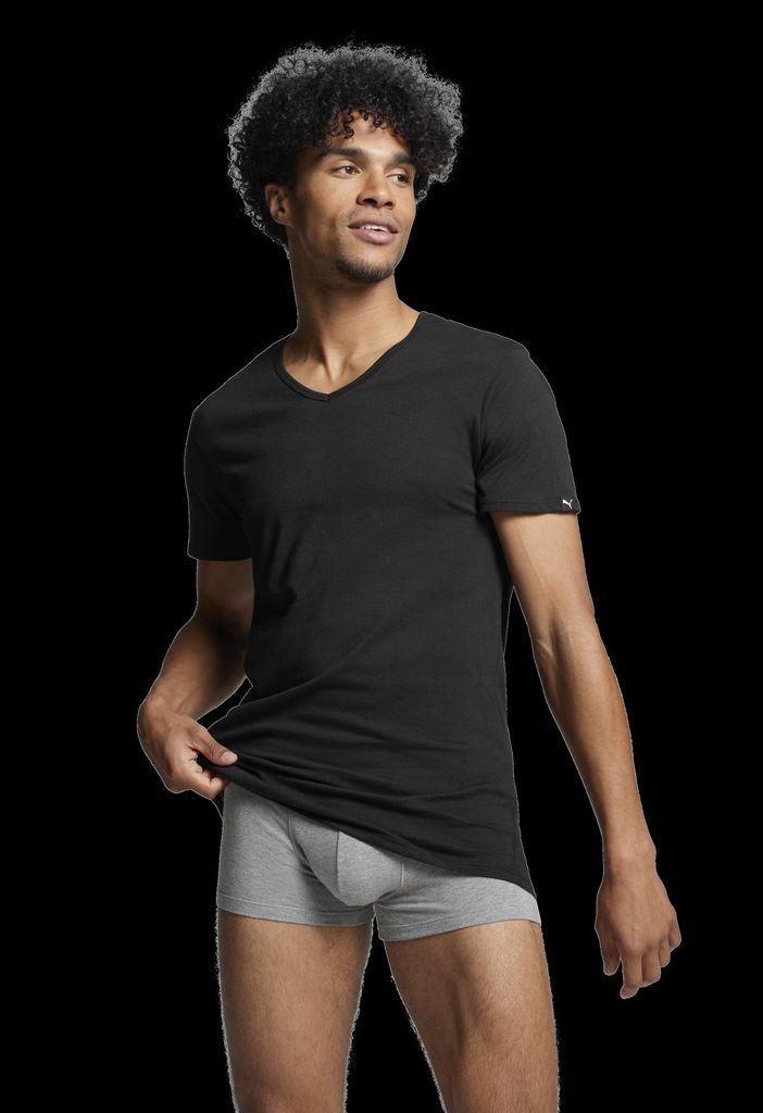 PUMA BASIC 2P V-NECK Herren Doppelpack V-Neck T-Shirts