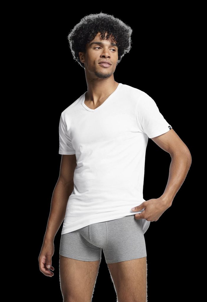 PUMA BASIC 2P V-NECK Herren Doppelpack V-Neck T-Shirts