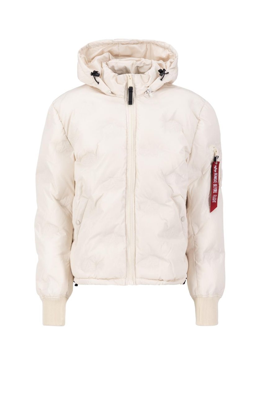 ALPHA INDUSTRIES HOODED LOGO PUFFER Herren Winterjacke