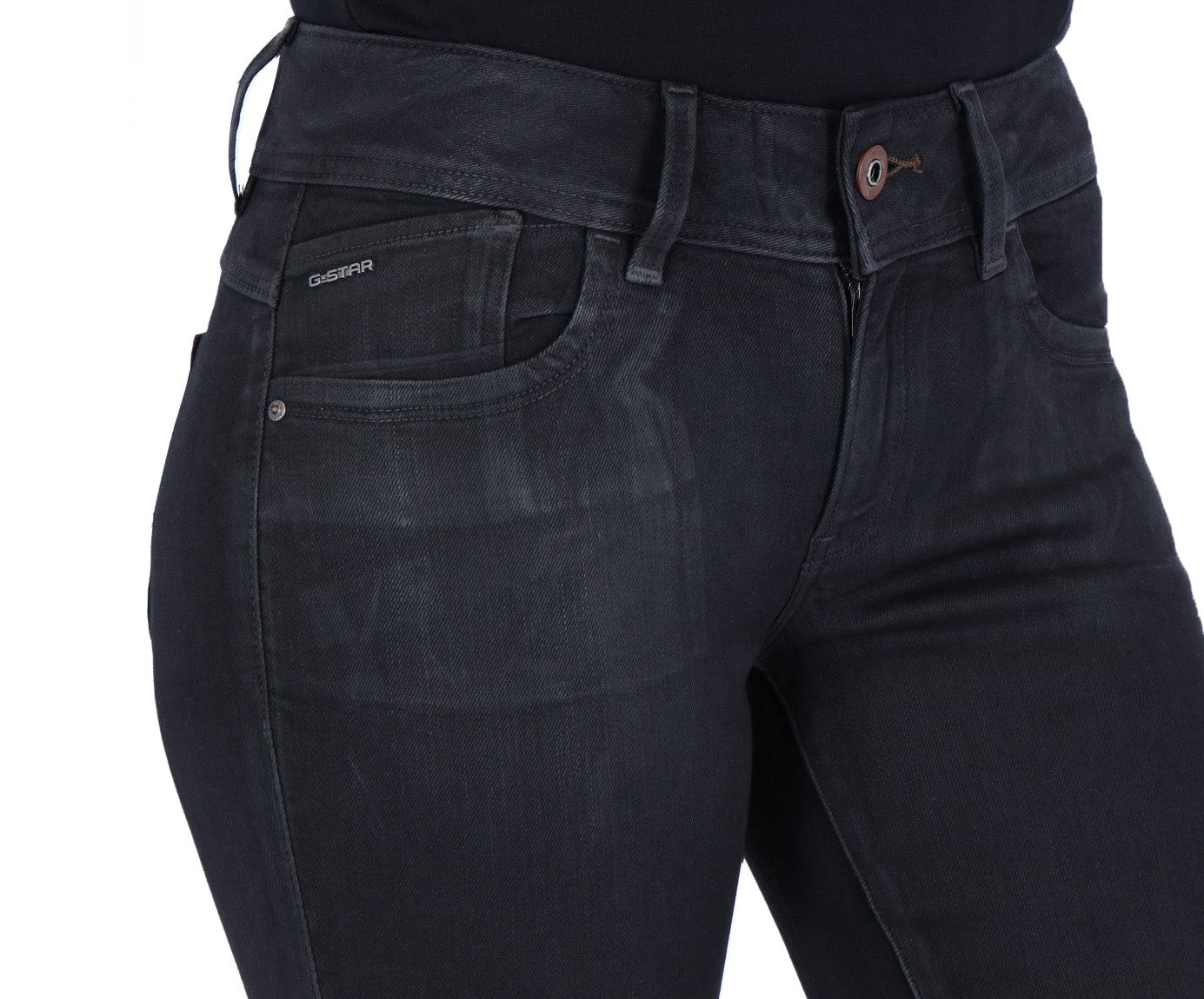 G-STAR RAW DENIM LYNN MID SKINNY Fit Damen Jeans Vintage-Look & Schwarzer Denim