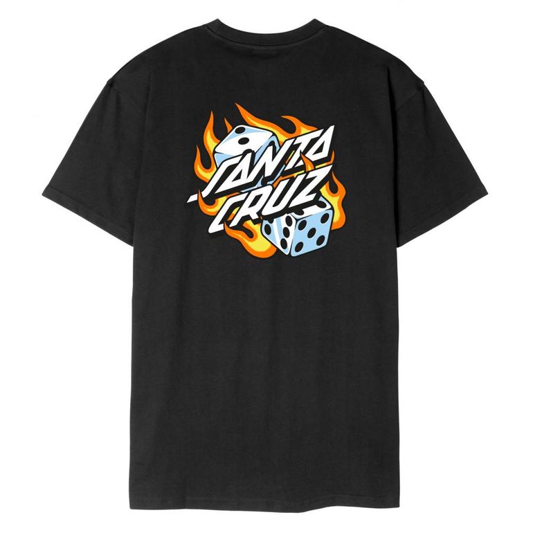 SANTA CRUZ FLAMING DICE DOT CHEST T-SHIRT Herren