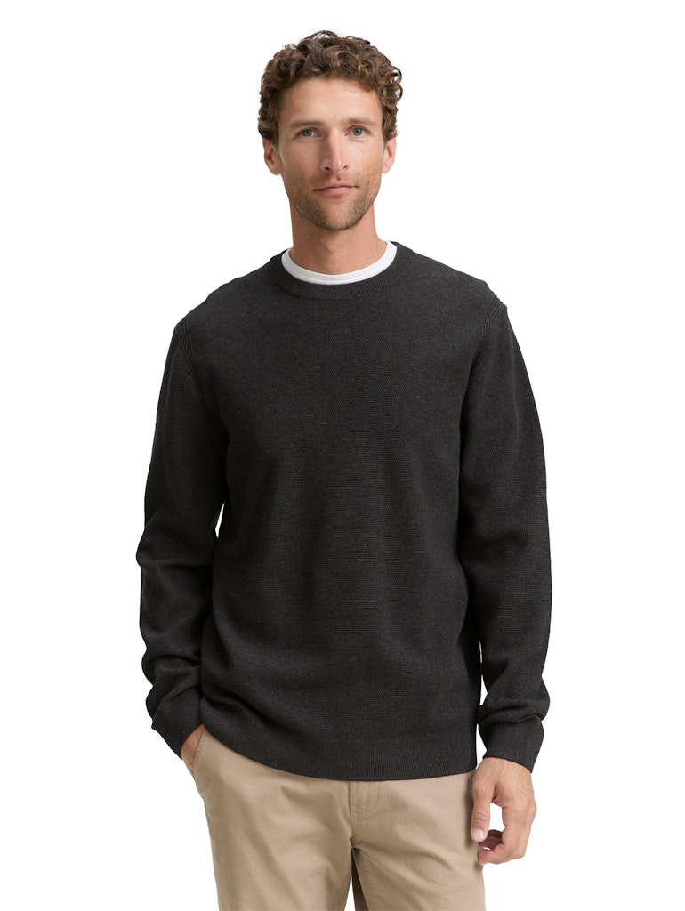 TOM TAILOR STRUCTURED CREWNECK KNIT Herren Pullover