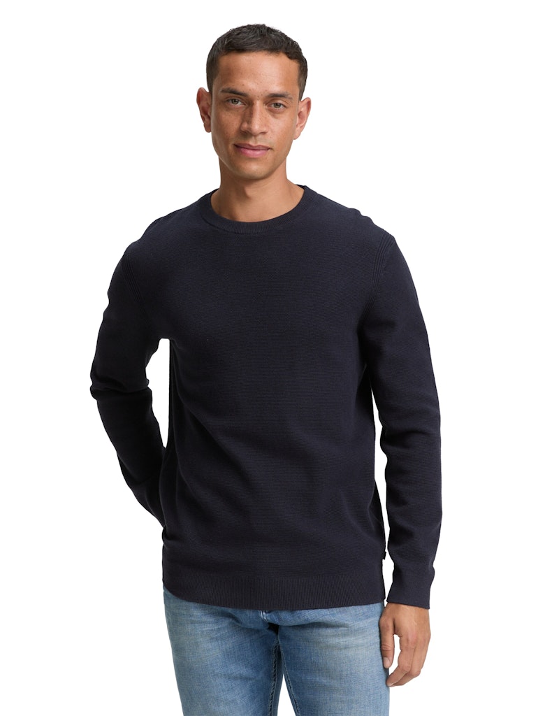 TOM TAILOR STRUCTURED CREWNECK KNIT Herren Pullover