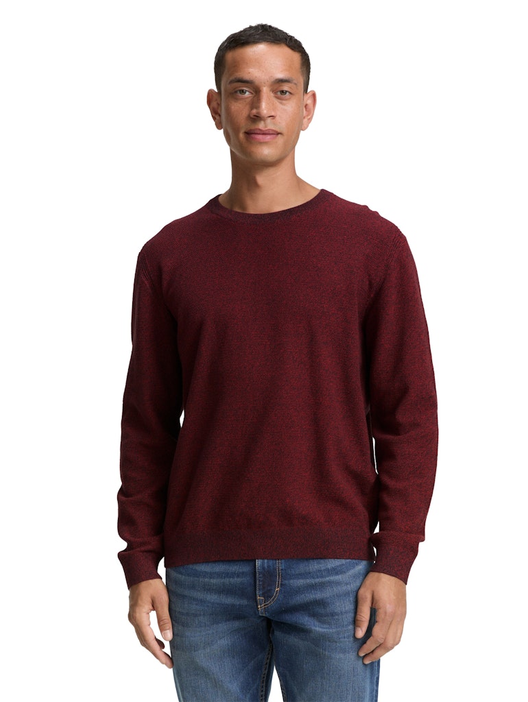 TOM TAILOR STRUCTURED CREWNECK KNIT Herren Pullover
