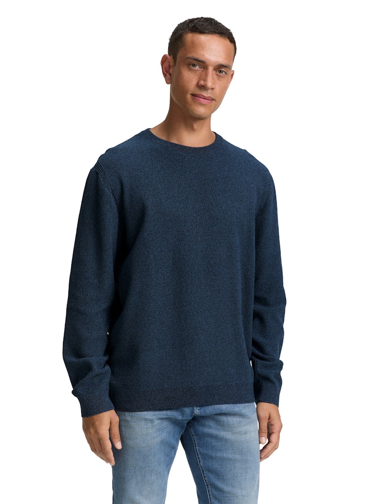 TOM TAILOR STRUCTURED CREWNECK KNIT Herren Pullover