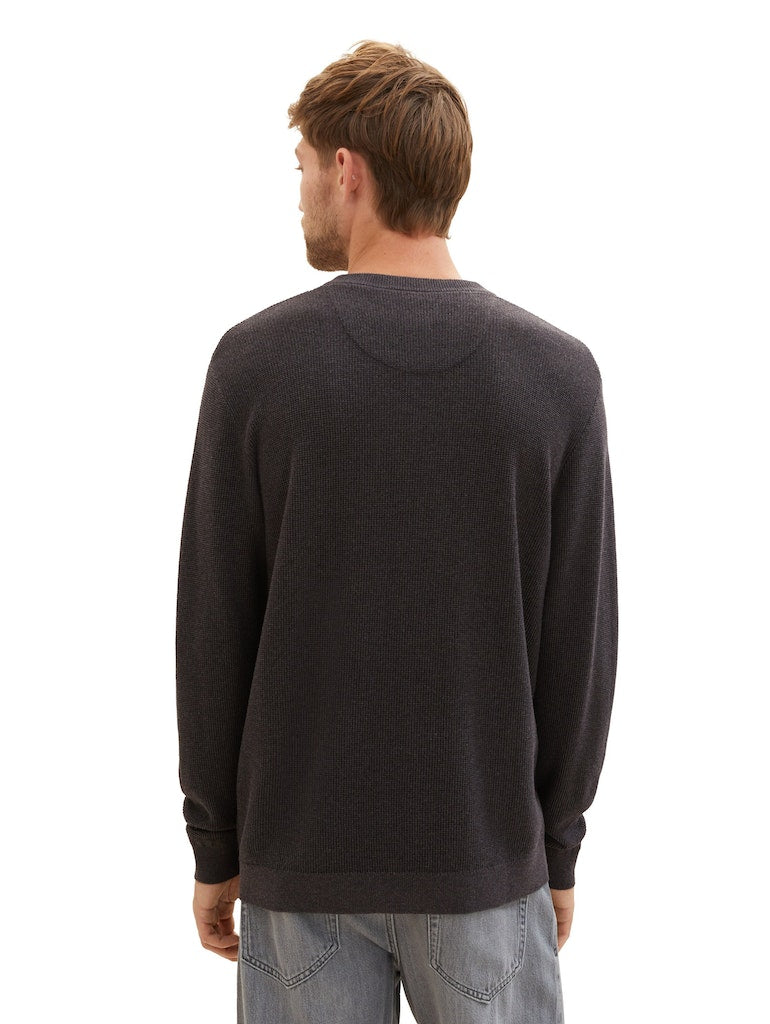 TOM TAILOR STRUCTURED CREWNECK KNIT Herren Pullover