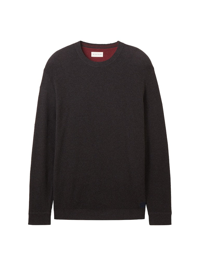 TOM TAILOR STRUCTURED CREWNECK KNIT Herren Pullover