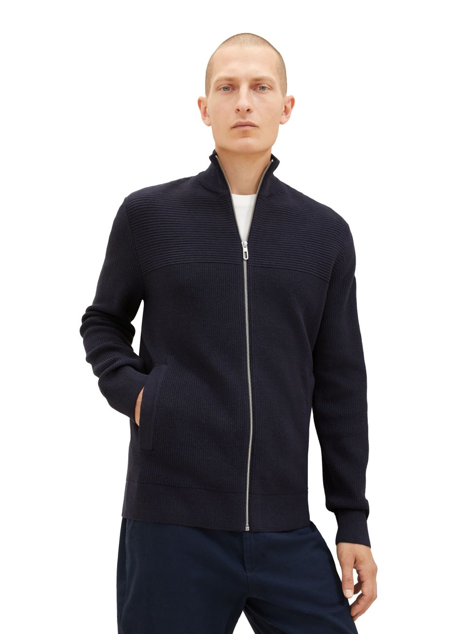 TOM TAILOR STRUCTURE MIX KNIT JACKET Herren Strickjacke