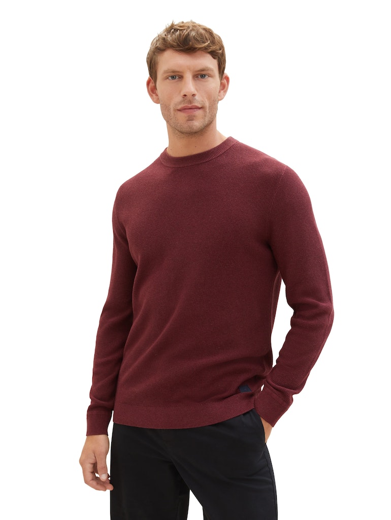 TOM TAILOR STRUCTURED CREWNECK KNIT Herren Pullover