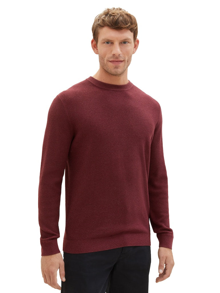 TOM TAILOR STRUCTURED CREWNECK KNIT Herren Pullover