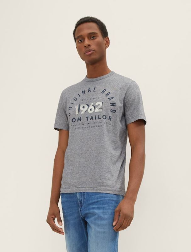 TOM TAILOR STRIPED T-SHIRT WITH PRINT Herren T-Shirt
