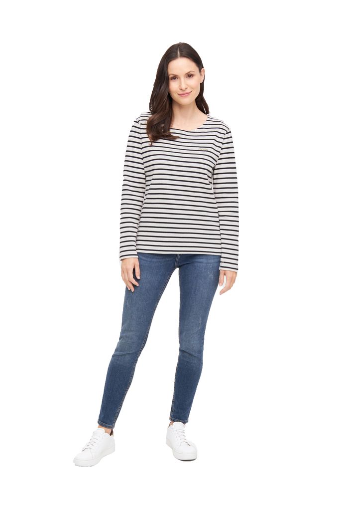 DERBE HAMBURG W-03-LS-INTERSTRIPED Damen Longsleeve