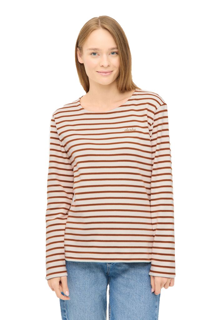 DERBE HAMBURG W-03-LS-INTERSTRIPED Damen Longsleeve
