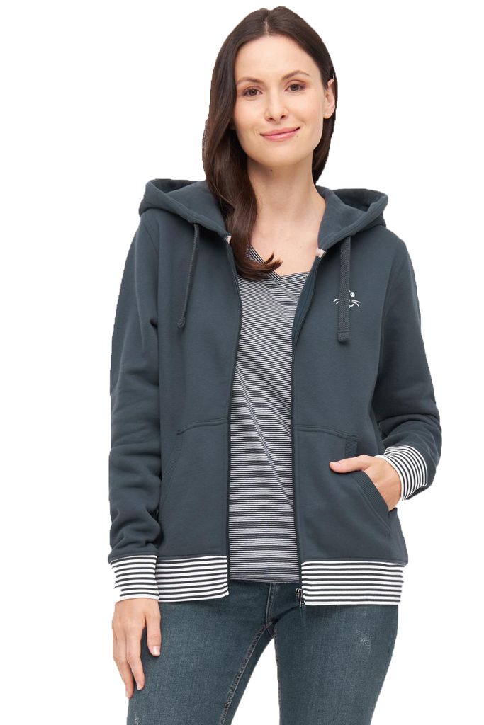 DERBE HAMBURG W-05-ZHD-ROBBENSCHNUTE_STRIPED Damen Sweatjacke
