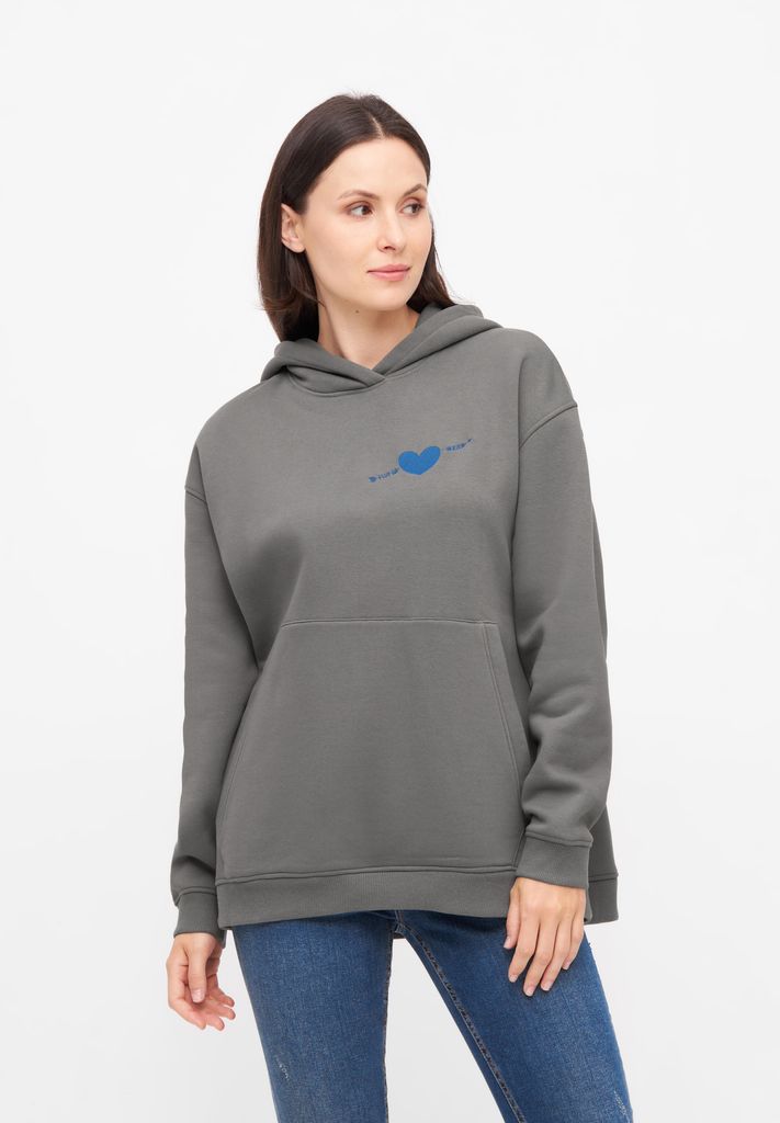 DERBE HAMBURG W-05-HD-HERZFLUT Damen Oversize Kapuzensweat