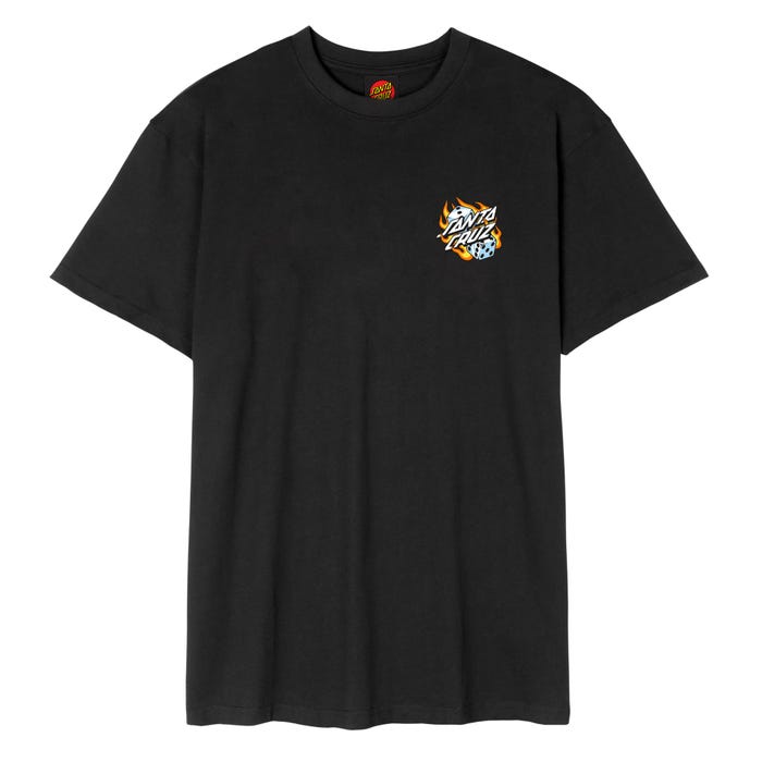 SANTA CRUZ FLAMING DICE DOT CHEST T-SHIRT Herren