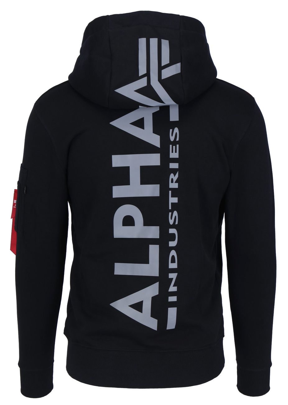 ALPHA INDUSTRIES BACK PRINT HOODY REFLECTIVE PRINT Herren Kapuzenpullover - Alpha Industries - SAGATOO - 4059146327508