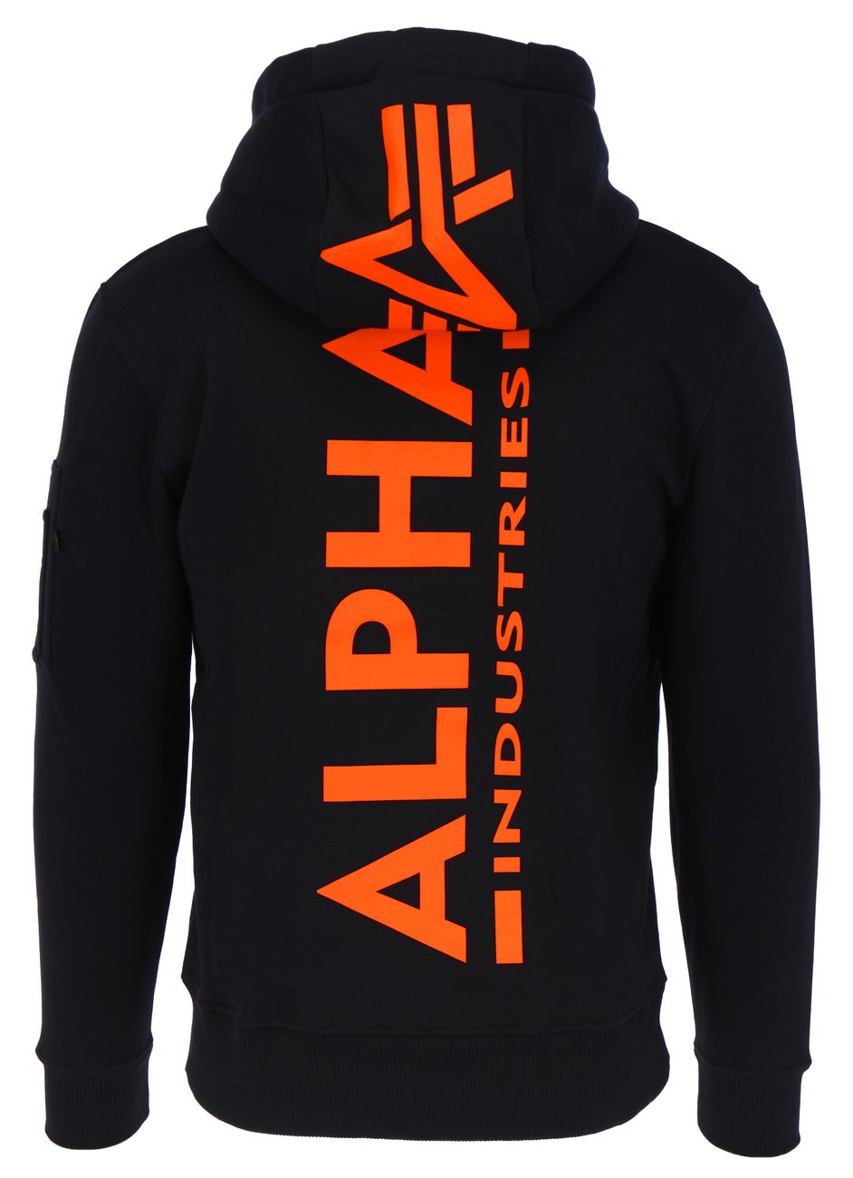 ALPHA INDUSTRIES BACK PRINT HOODY REFLECTIVE PRINT Herren Kapuzenpullover - Alpha Industries - SAGATOO - 4059146327508