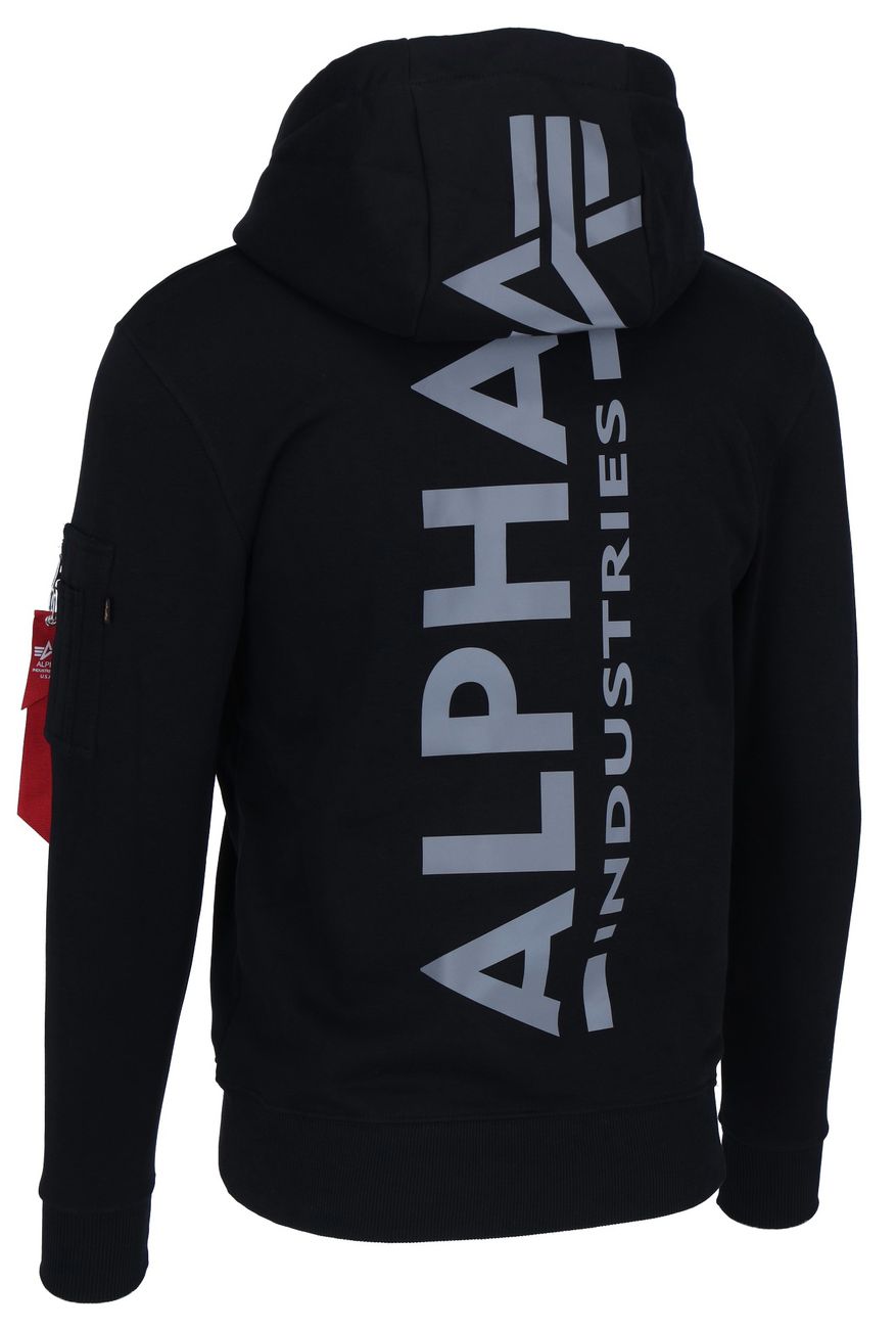 ALPHA INDUSTRIES BACK PRINT HOODY REFLECTIVE PRINT Herren Kapuzenpullover - Alpha Industries - SAGATOO - 4059146327508