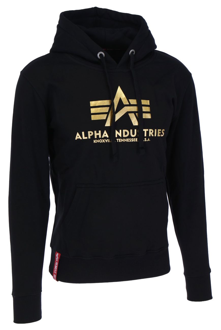 ALPHA INDUSTRIES BASIC HOODY FOIL PRINT Herren Kapuzenpullover - Alpha Industries - SAGATOO - 4059146372911