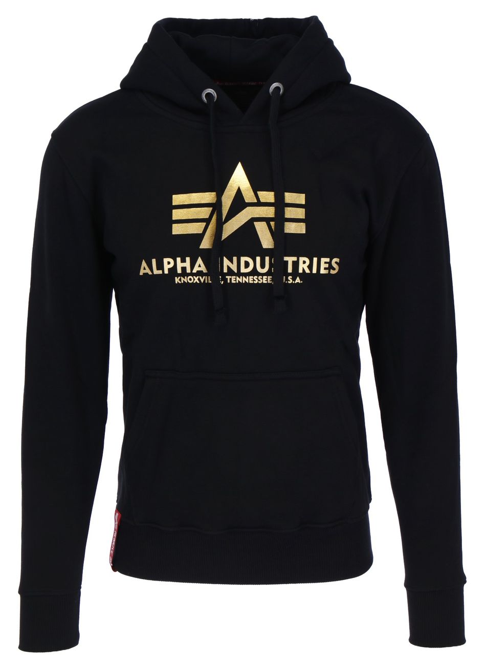 ALPHA INDUSTRIES BASIC HOODY FOIL PRINT Herren Kapuzenpullover - Alpha Industries - SAGATOO - 4059146372911
