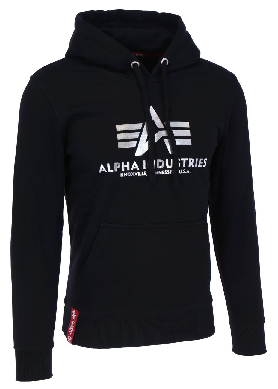 ALPHA INDUSTRIES BASIC HOODY FOIL PRINT Herren Kapuzenpullover - Alpha Industries - SAGATOO - 4059146396924