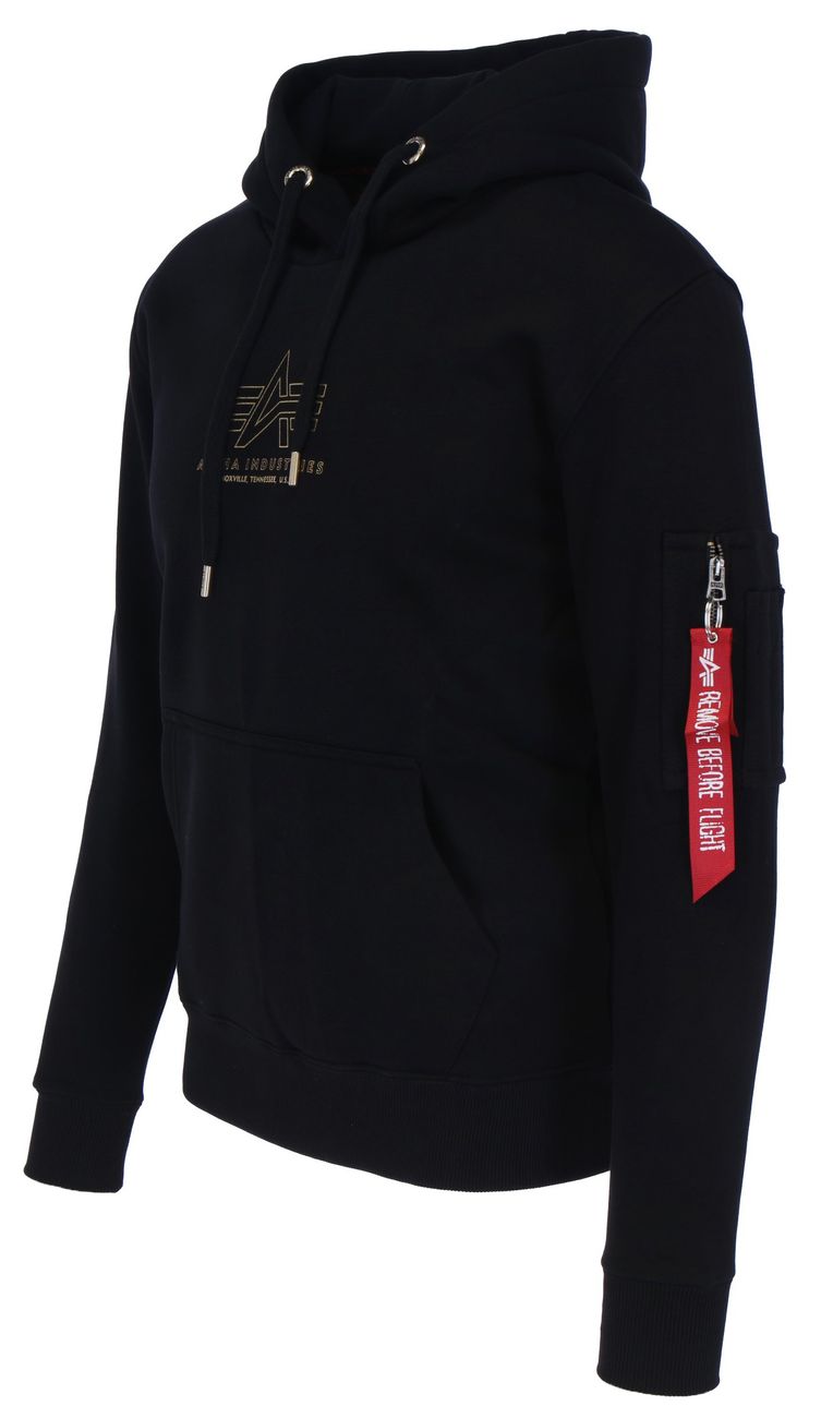 ALPHA INDUSTRIES BASIC HOODY ML FOIL PRINT Herren Kapuzenpullover - Alpha Industries - SAGATOO - 4059146526482