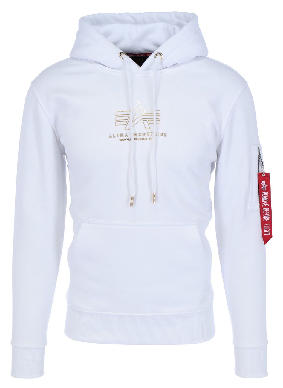 ALPHA INDUSTRIES BASIC HOODY ML FOIL PRINT Herren Kapuzenpullover - Alpha Industries - SAGATOO - 4059146526581