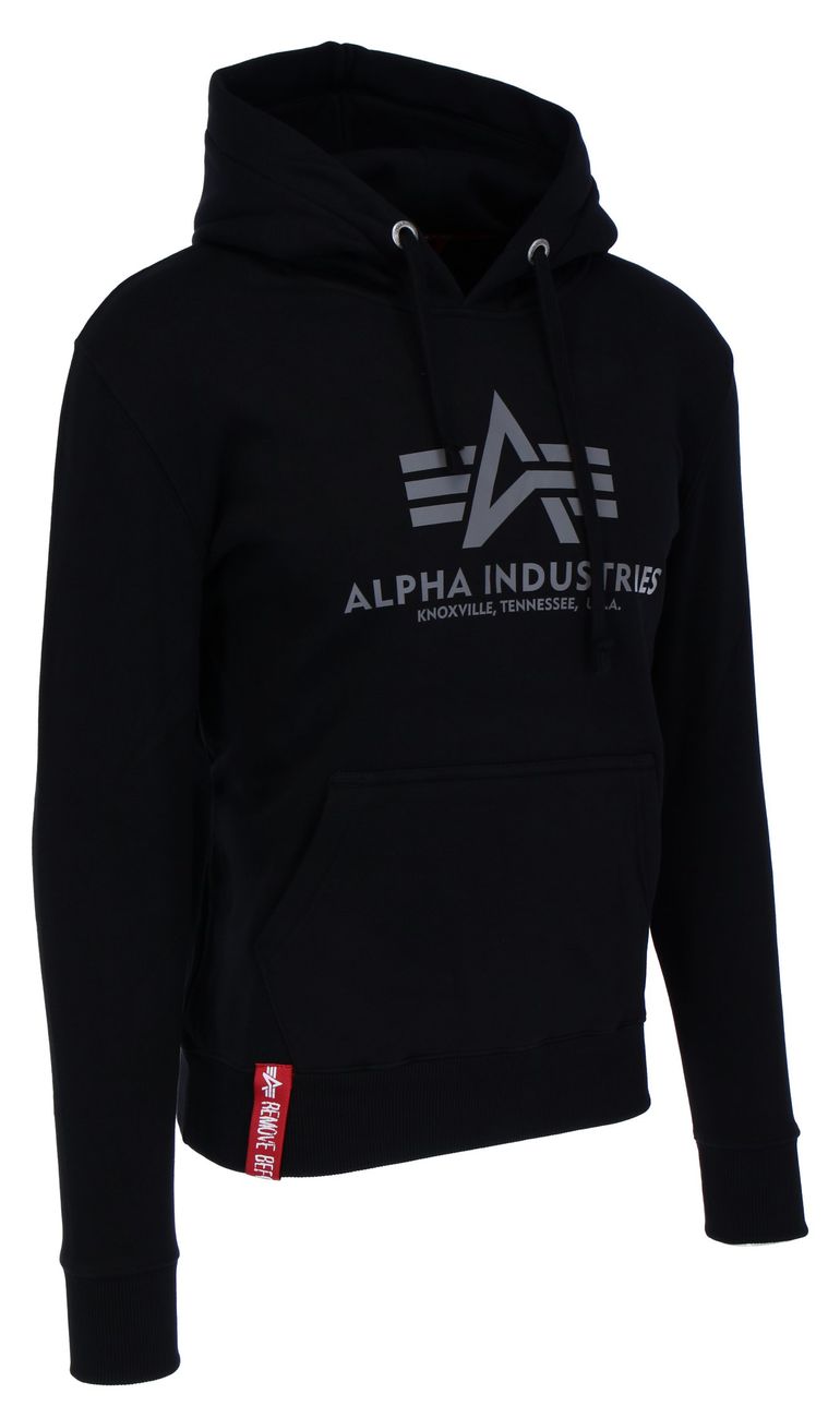 ALPHA INDUSTRIES BASIC HOODY REFLECTIVE PRINT Herren Kapuzenpullover - Alpha Industries - SAGATOO - 4059146326976