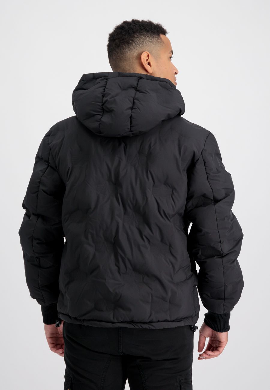 ALPHA INDUSTRIES HOODED LOGO PUFFER Herren Winterjacke - Alpha Industries - SAGATOO - 4059146569236
